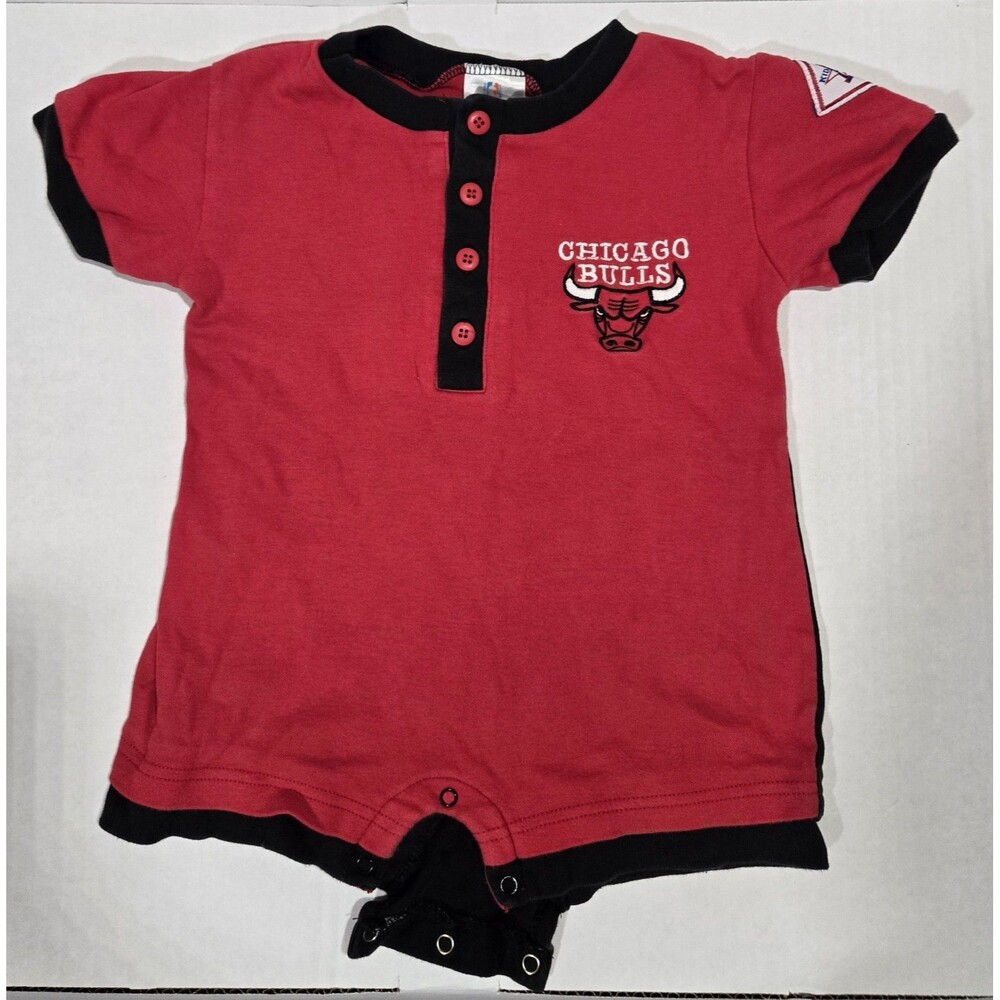 Vintage 90s Chicago Bulls Kid Athlete Infant Romper One Piece 24 Months NBA